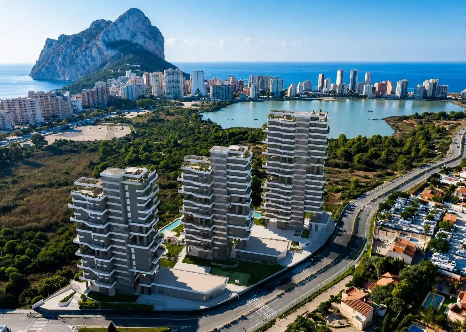 Vista exterior de Piso en venta en Calpe / Calp con Calefacción, Jardín privado y Terraza