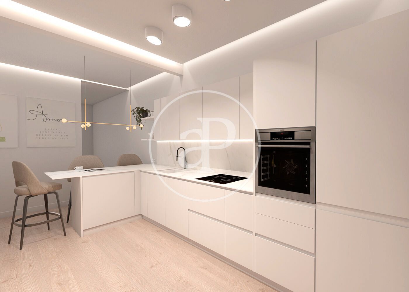 Kitchen of Flat for sale in  Madrid Capital  with Air Conditioner and Heating