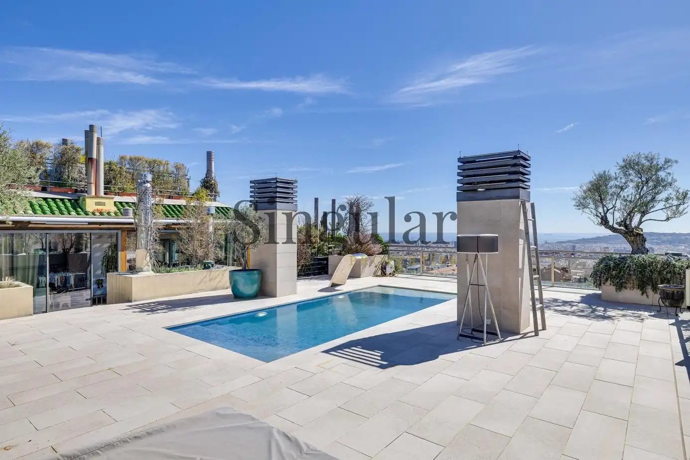 Swimming pool of Flat for sale in  Barcelona Capital  with Air Conditioner, Private garden and Terrace