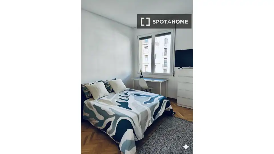 Schlafzimmer von Wohnung zur untervermieten in Madrid mit Klimaanlage, Heizung und Terrasse