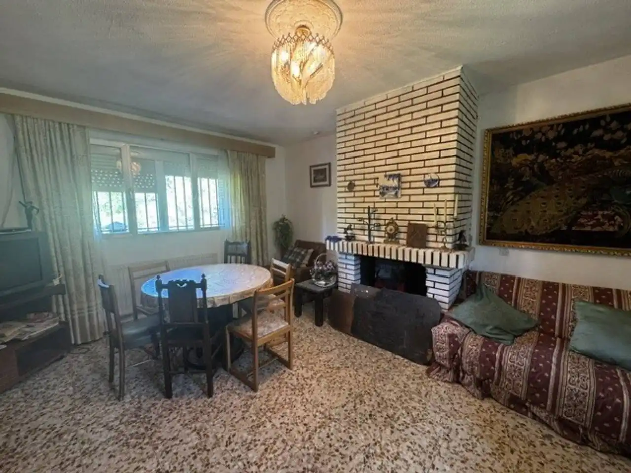 Living room of Houses for sale in Villavieja del Lozoya  with Private garden, Terrace and Swimming Pool