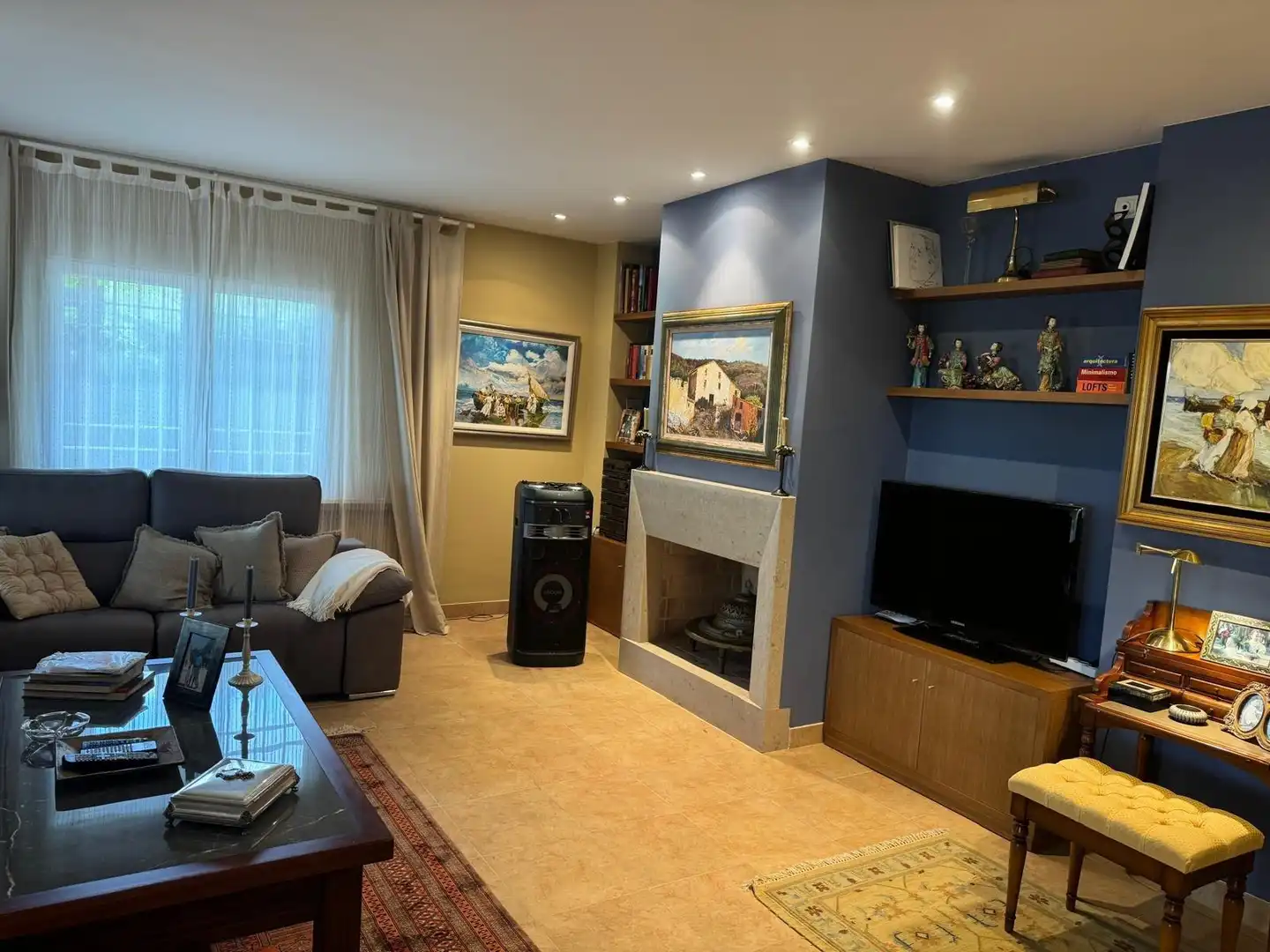 Sala d'estar de Casa o xalet en venda en Borriol amb Aire condicionat, Jardí privat i Terrassa