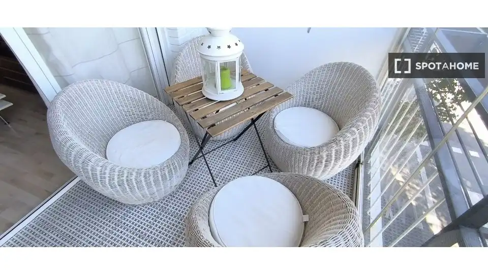Balcony of Flat for rent in Madrid  with Air Conditioner, Heating and Furnished