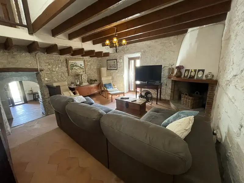 Sala d'estar de Finca rústica en venda en Llucmajor amb Jardí privat, Terrassa i Piscina