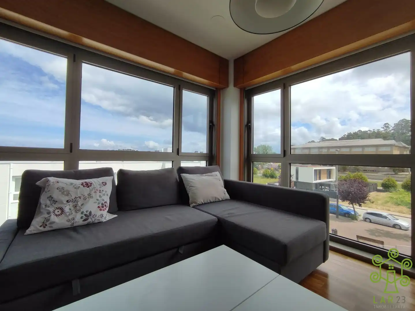Living room of Flat for rent in Oleiros  with Heating, Parquet flooring and Furnished