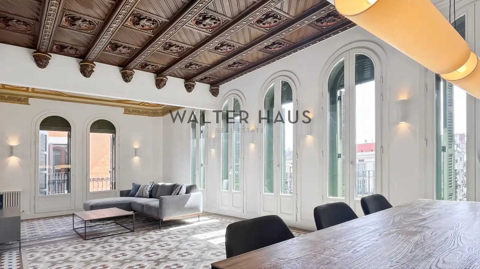 Sala de estar de Piso de alquiler en Barcelona con Aire acondicionado, Calefacción y Terraza