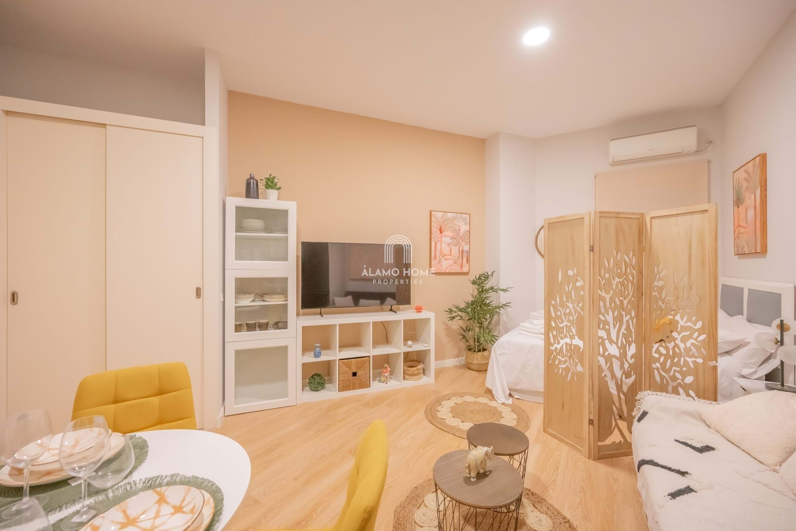 Living room of Study to rent in  Madrid Capital  with Air Conditioner, Heating and Furnished