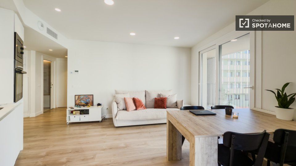 Living room of Flat to rent in  Barcelona Capital  with Air Conditioner, Heating and Furnished