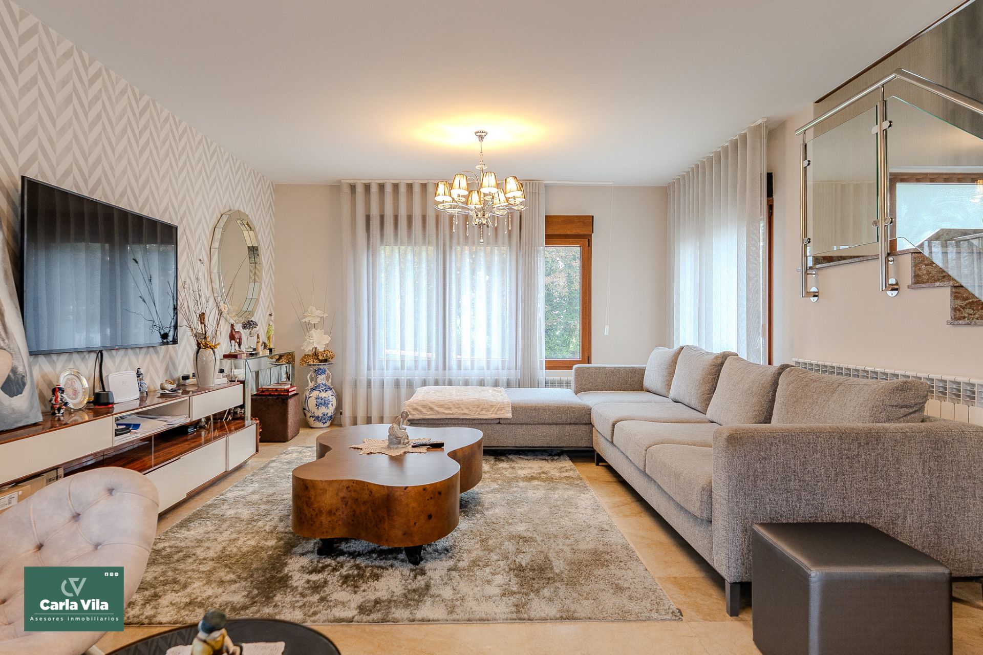 Living room of House or chalet for sale in Lugo Capital  with Heating, Private garden and Parquet flooring