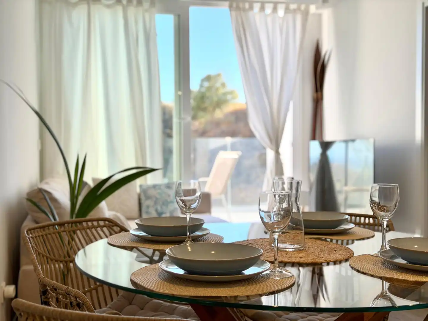 Esszimmer von Wohnung zur Miete in Fuengirola mit Klimaanlage, Terrasse und Möbliert