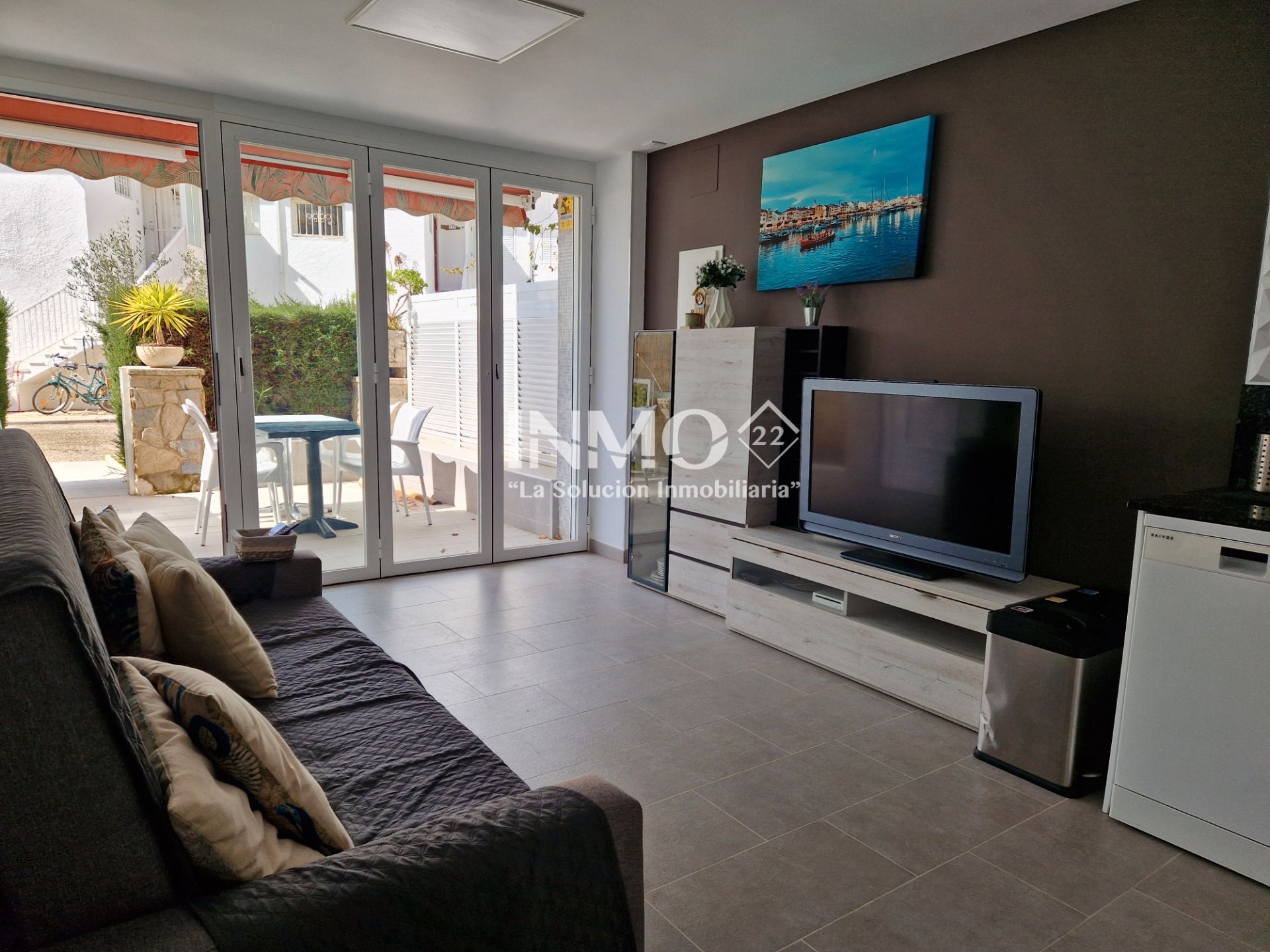 Sala d'estar de Planta baixa en venda en Cambrils amb Aire condicionat, Terrassa i Moblat