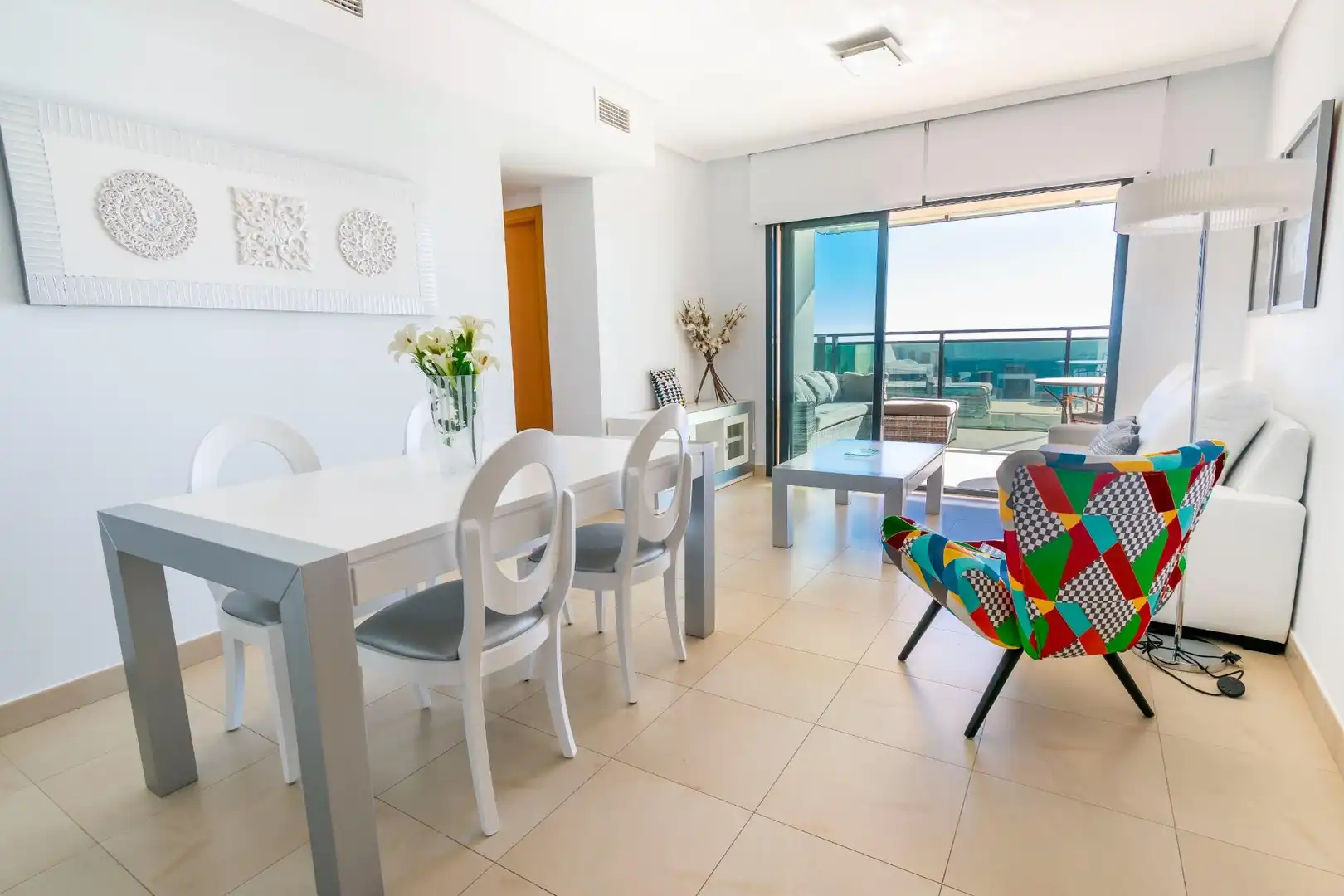 Dining room of Apartments for rent in Benidorm  with Air Conditioner, Private garden and Terrace