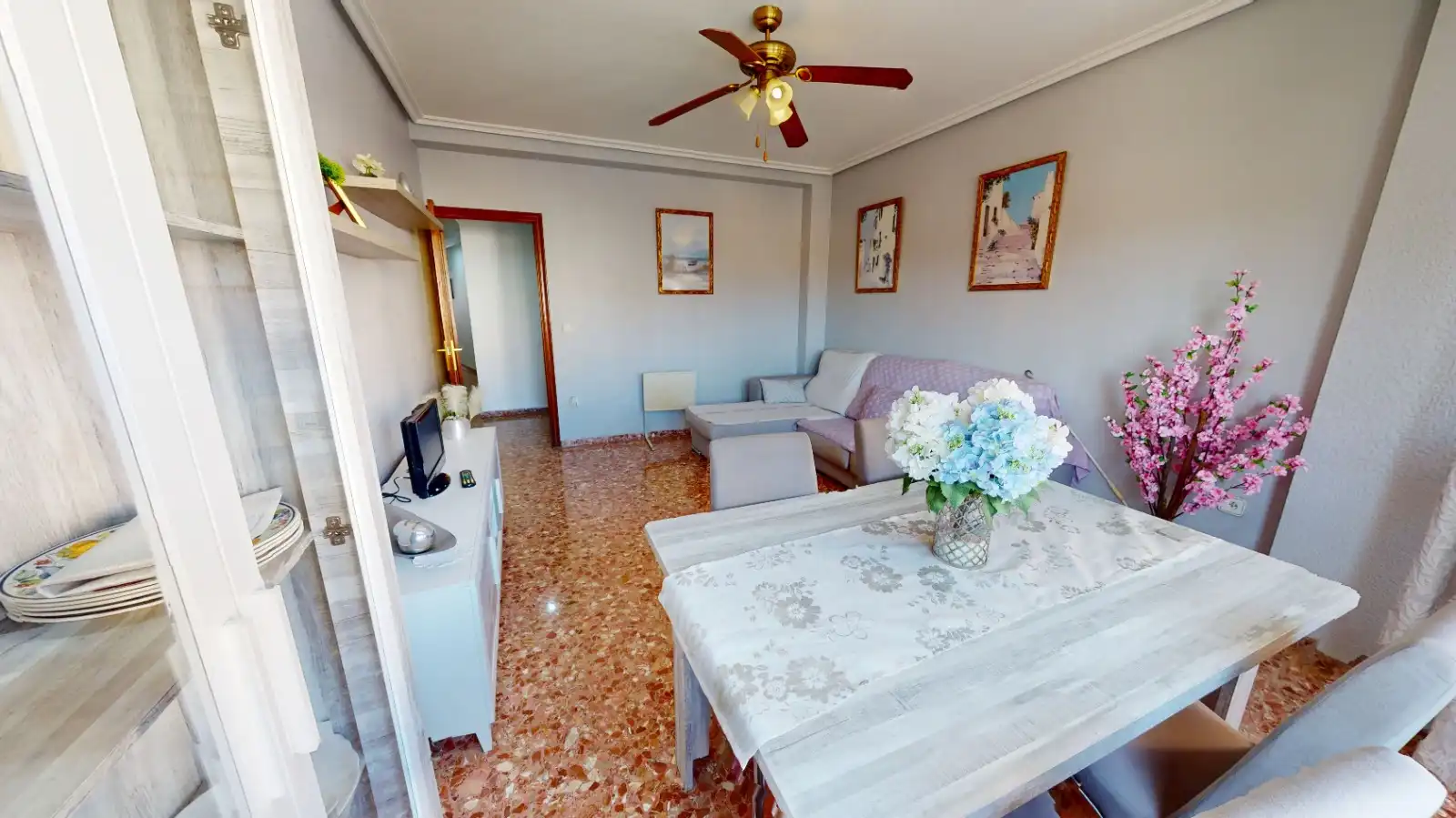 Living room of Flat for sale in Elche / Elx  with Air Conditioner, Furnished and Oven