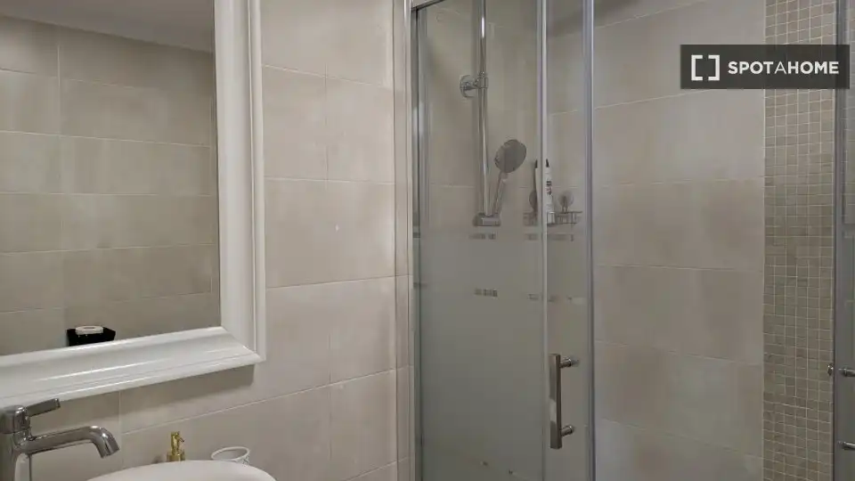 Bany de Apartament per a compartir en Málaga amb Aire condicionat, Terrassa i Moblat