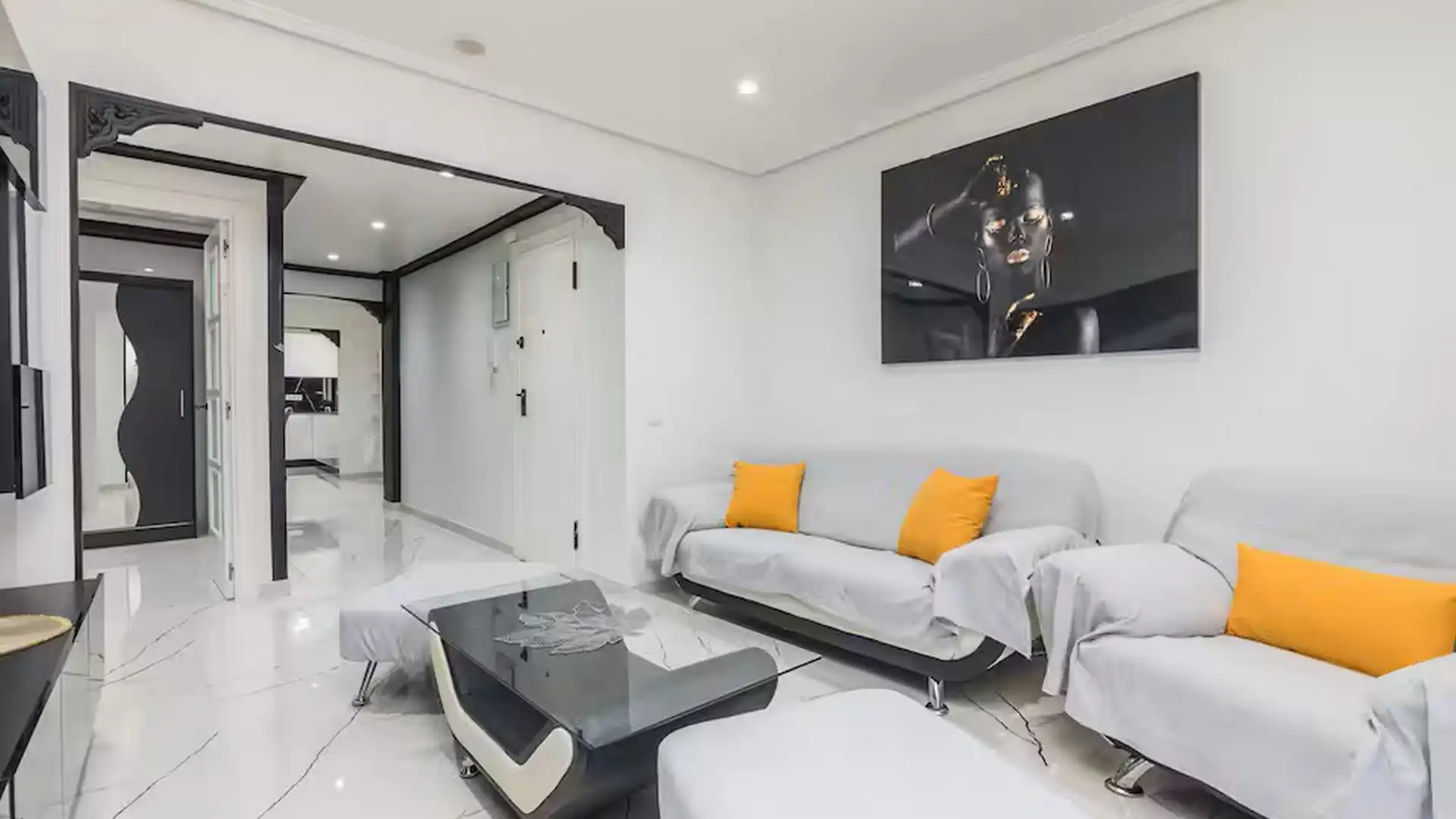 Sala d'estar de Apartament de lloguer en Elche / Elx amb Aire condicionat, Calefacció i Jardí privat