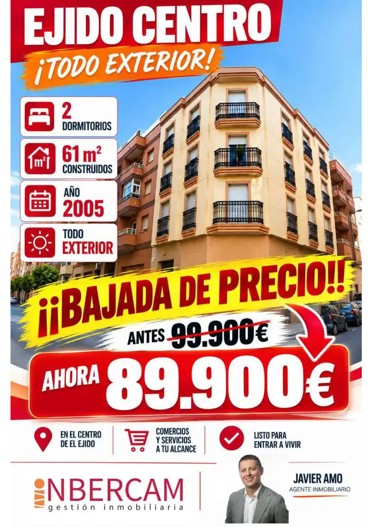 Pis amb terrassa en venda a El Ejido Ciudad