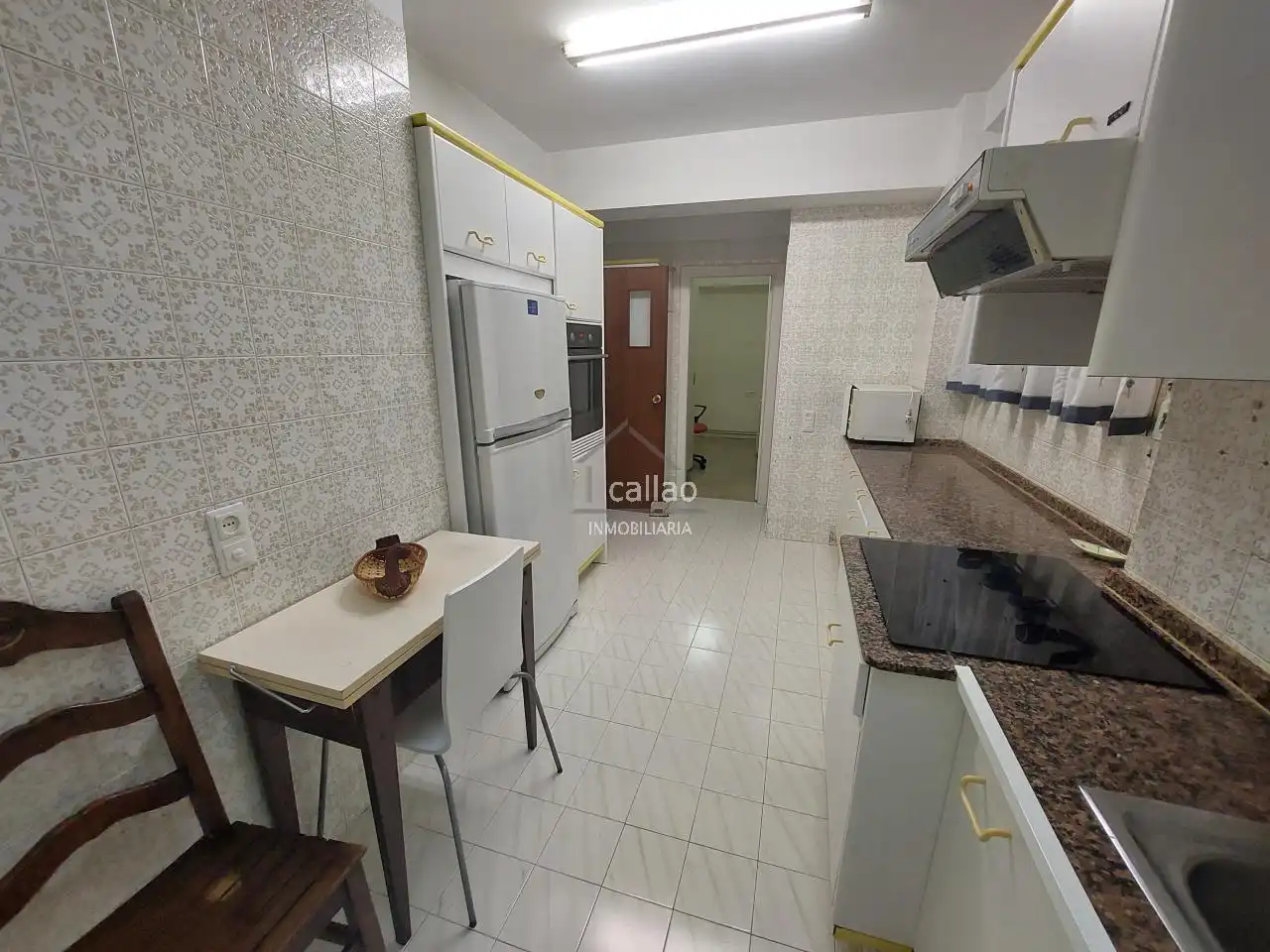 Kitchen of Flat for rent in Ferrol  with Heating, Furnished and Balcony