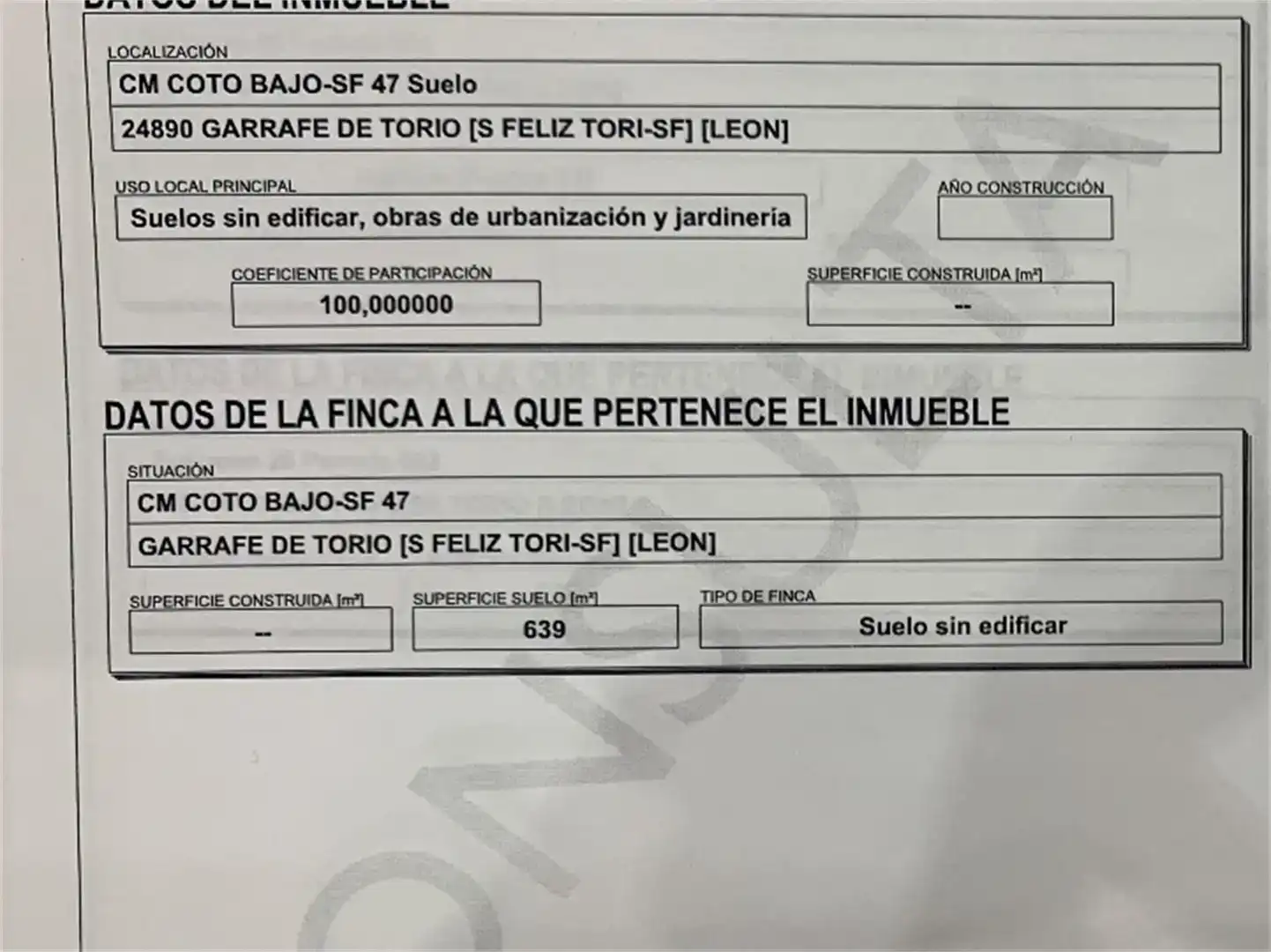 Terreno en venta en Garrafe de Torío, León