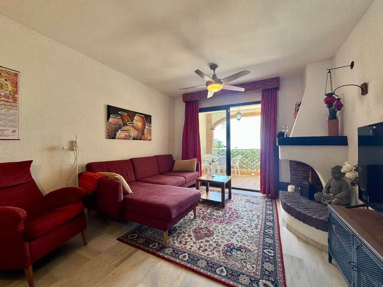 Sala de estar de Apartamento en venta en Mijas con Aire acondicionado, Terraza y Amueblado