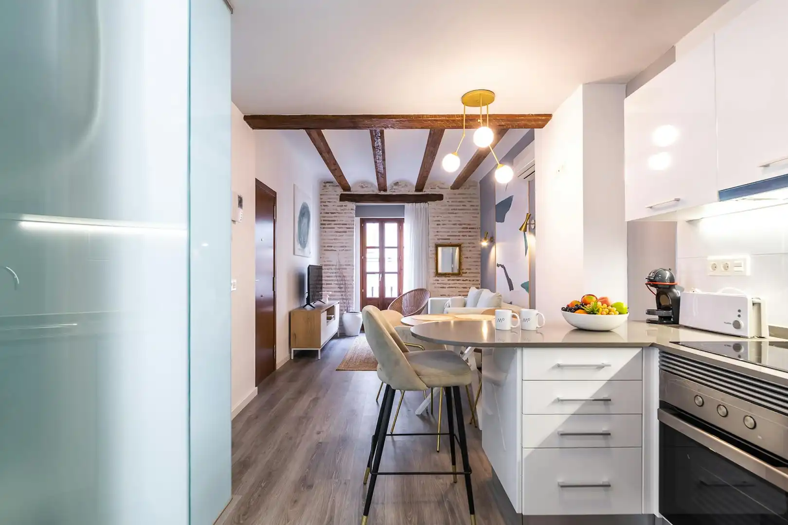 Kitchen of Flat for rent in Valencia  with Air Conditioner, Heating and Furnished