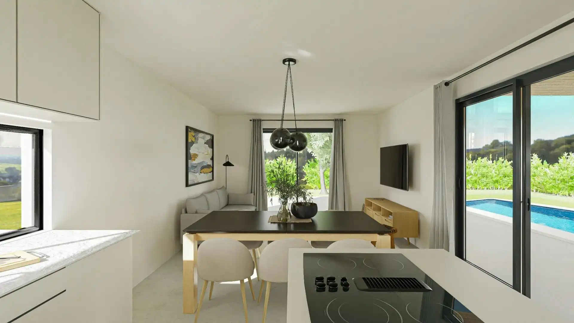 Dining room of Houses for sale in Vilanova d'Escornalbou  with Air Conditioner, Private garden and Terrace
