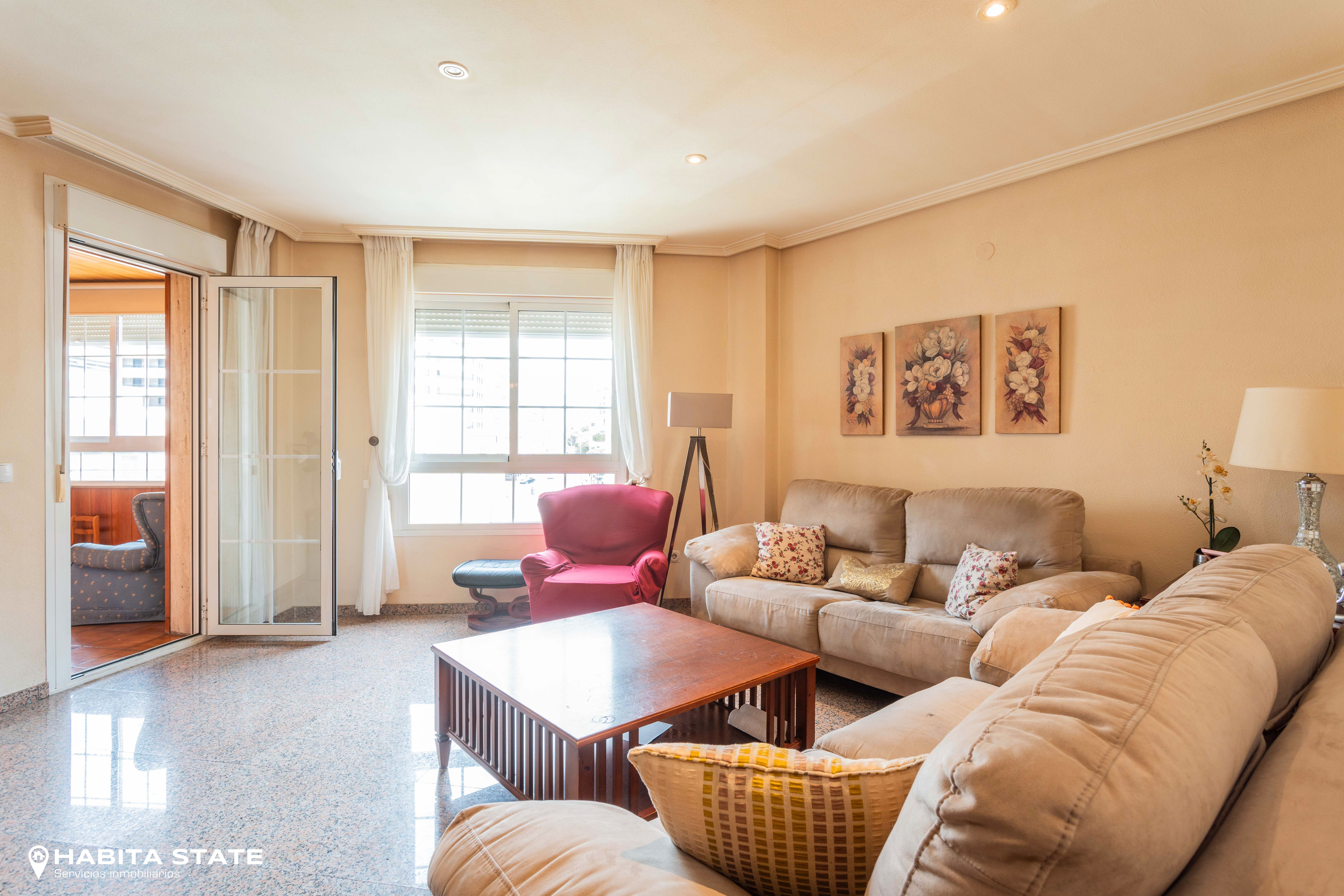 Living room of Flat for sale in  Almería Capital  with Air Conditioner, Heating and Terrace