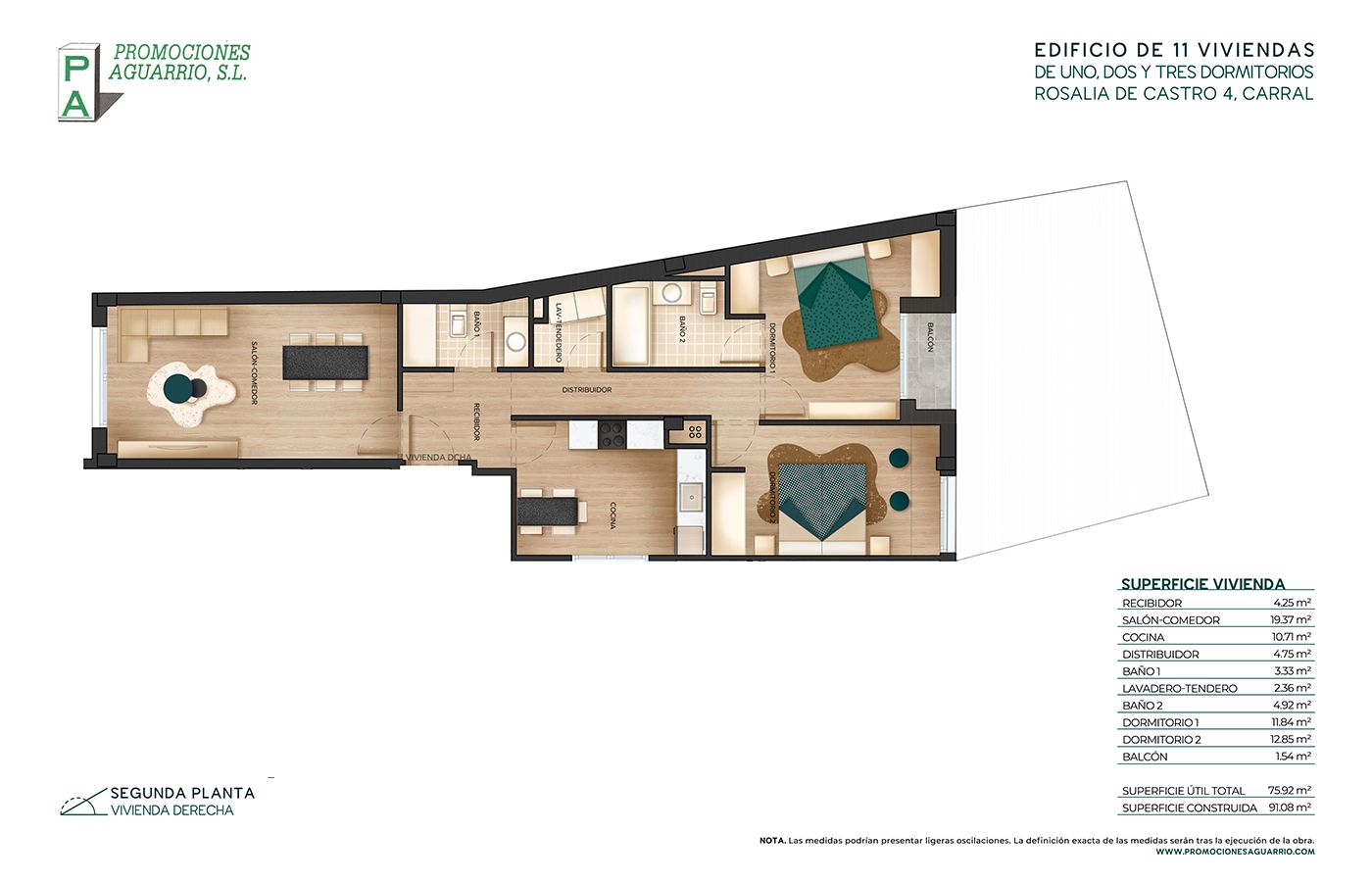 Flat for sale in Rúa Rosalía de Castro, 4, Carral