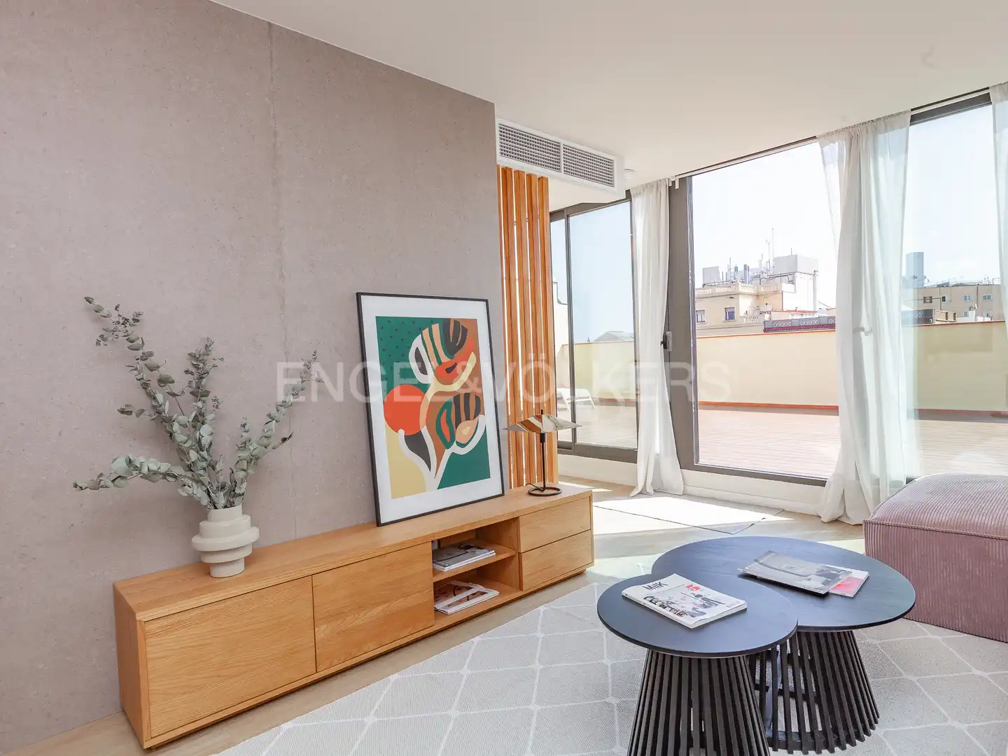Living room of Attic for sale in Barcelona  with Air Conditioner, Heating and Parquet flooring