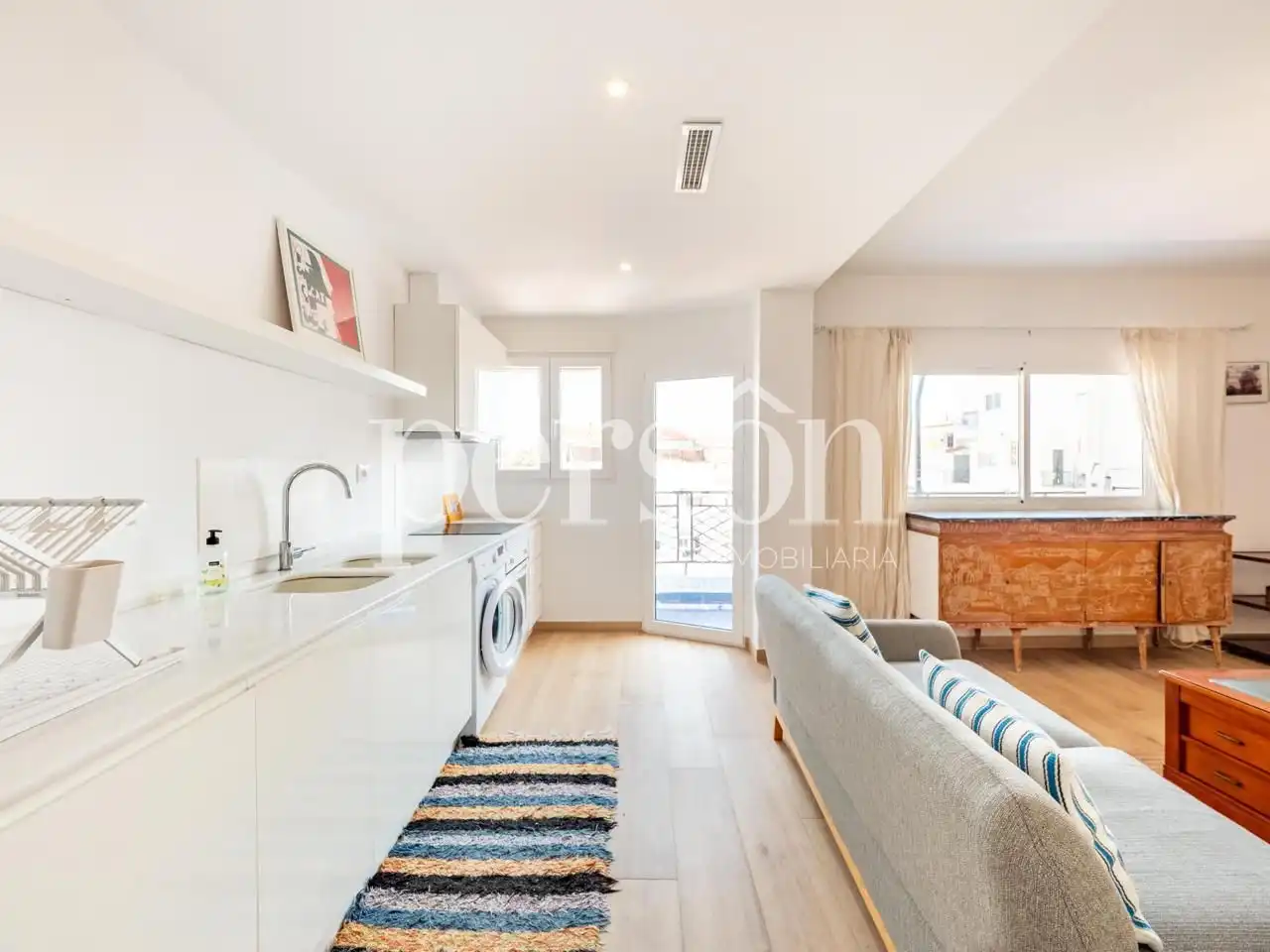 Küche von Wohnung zur Miete in Valencia mit Klimaanlage, Terrasse und Möbliert