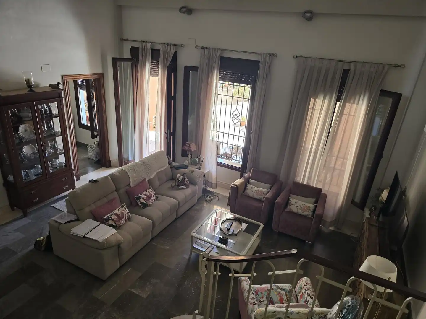 Sala de estar de Casa o chalet en venta en Villanueva del Ariscal con Aire acondicionado, Jardín privado y Terraza