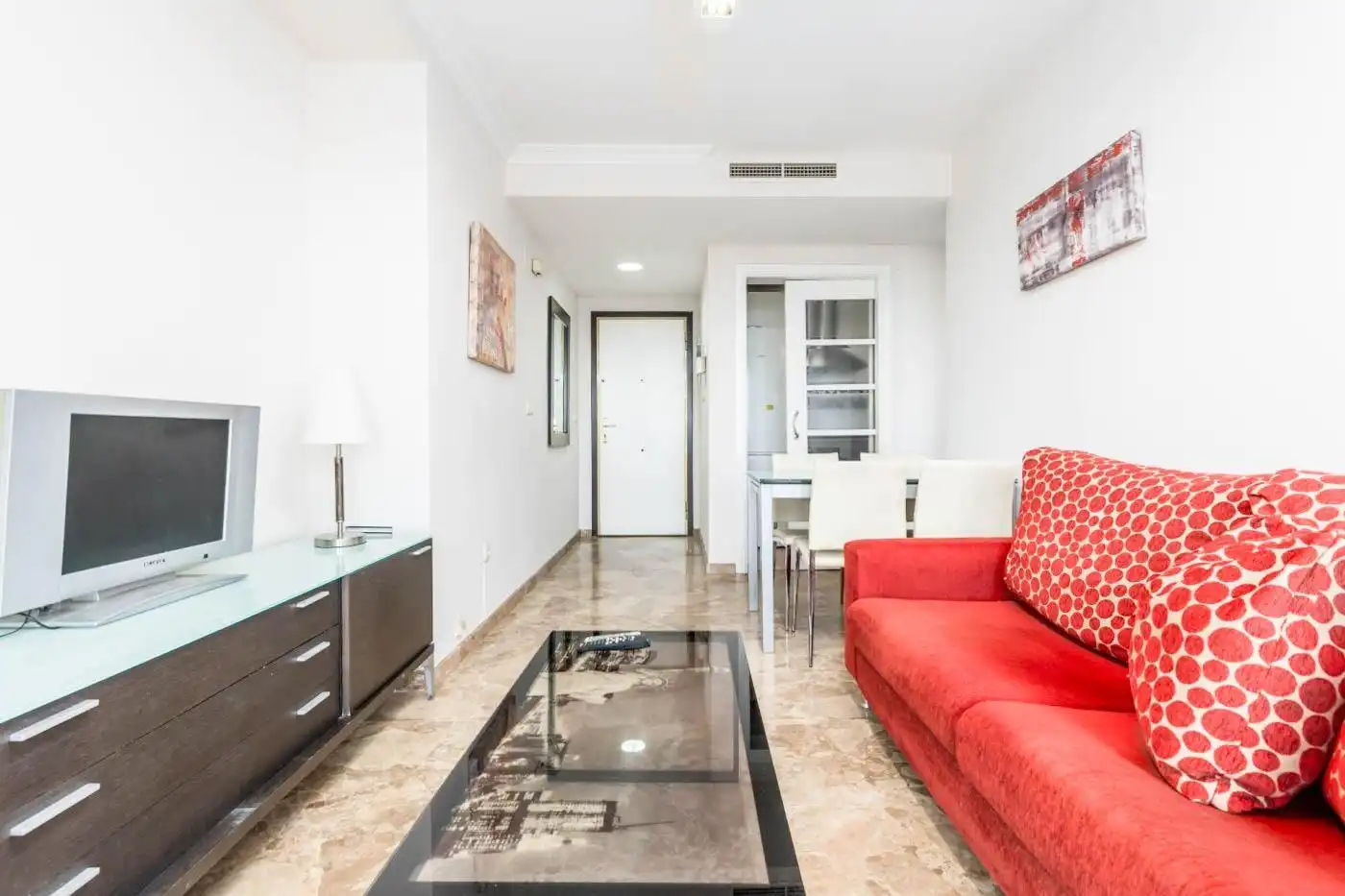 Sala de estar de Apartamento de alquiler en Valencia con Aire acondicionado, Calefacción y Amueblado
