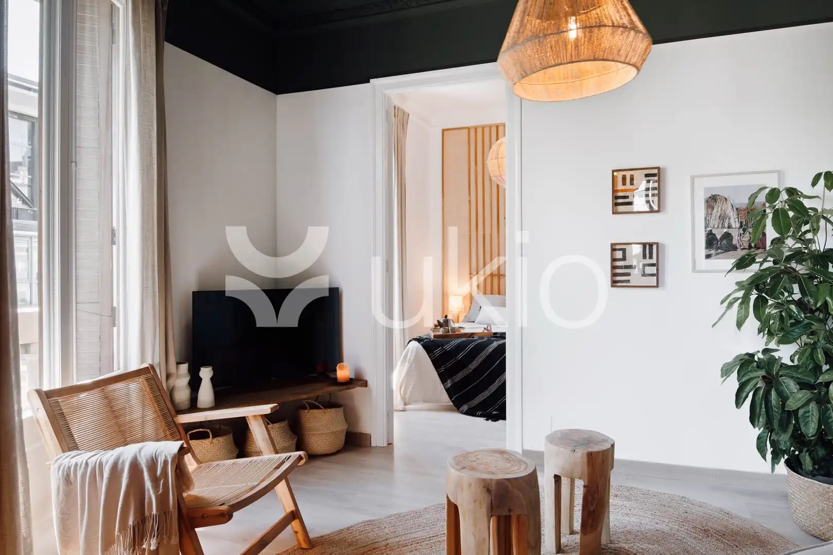 Sala d'estar de Apartament de lloguer en Barcelona amb Aire condicionat, Moblat i Forn