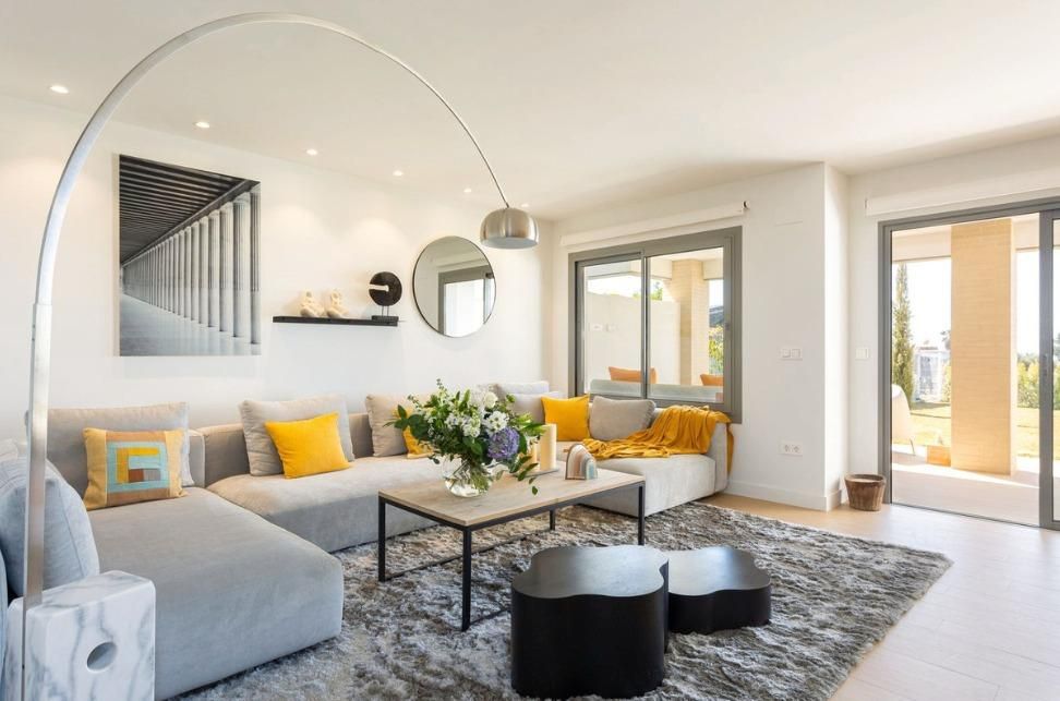 Sala d'estar de Casa adosada de lloguer en Mijas amb Aire condicionat, Calefacció i Terrassa