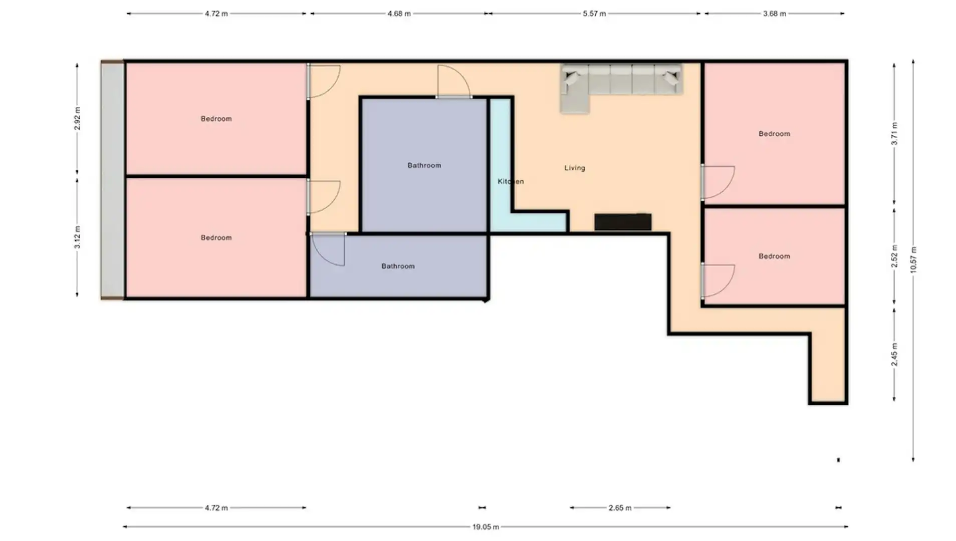 Flat for rent in Valencia  with Air Conditioner, Heating and Furnished