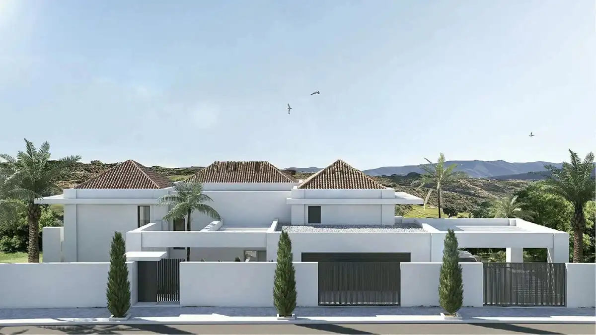 Vista exterior de Casa o xalet en venda en Mijas amb Aire condicionat, Jardí privat i Terrassa