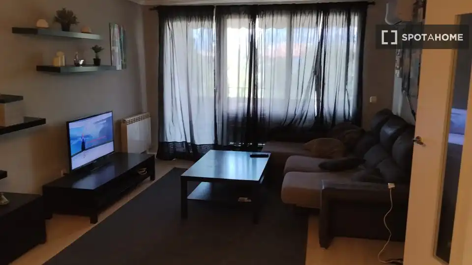 Sala d'estar de Pis per a compartir en Collado Villalba amb Aire condicionat, Calefacció i Moblat