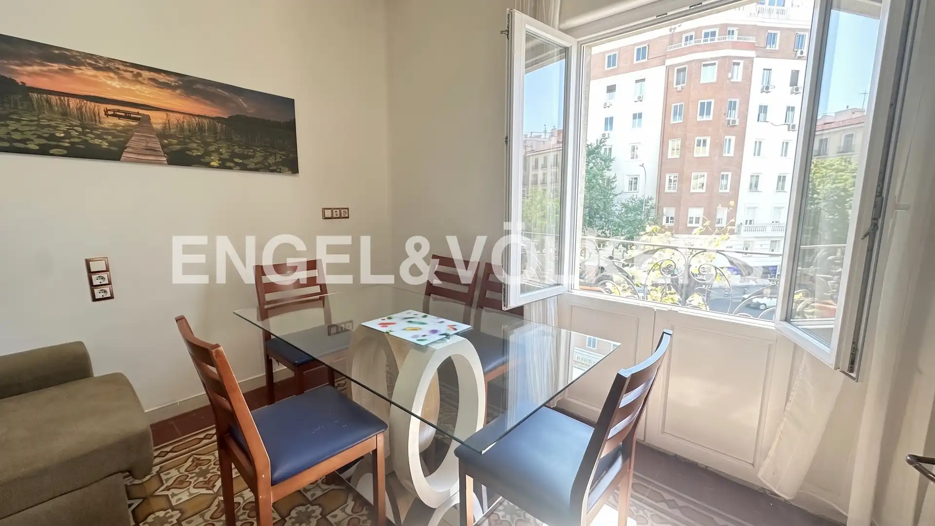 Esszimmer von Wohnung zur Miete in Madrid mit Heizung, Möbliert und Balkon