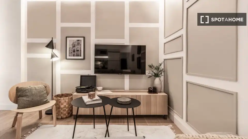 Wohnzimmer von Wohnung zur Miete in Madrid mit Klimaanlage, Heizung und Möbliert