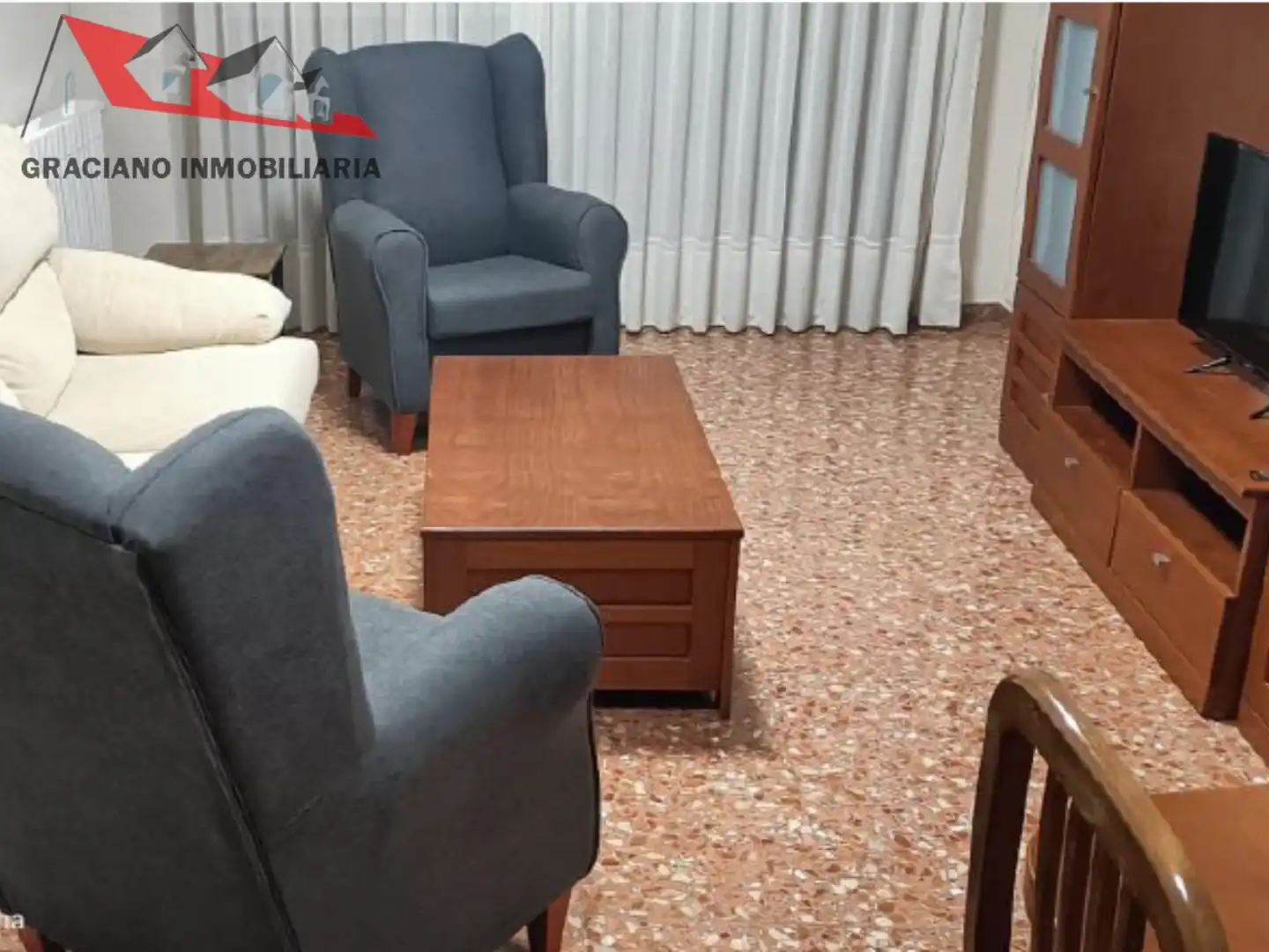 Sala de estar de Piso de alquiler en Albacete con Calefacción, Terraza y Amueblado