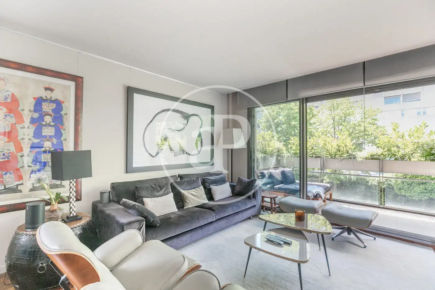 Sala d'estar de Pis en venda en Barcelona amb Aire condicionat, Calefacció i Jardí privat