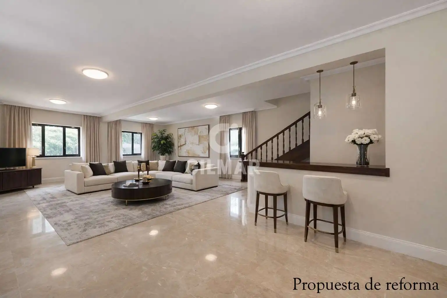 Sala de estar de Casa o chalet en venta en Pozuelo de Alarcón con Calefacción, Jardín privado y Piscina