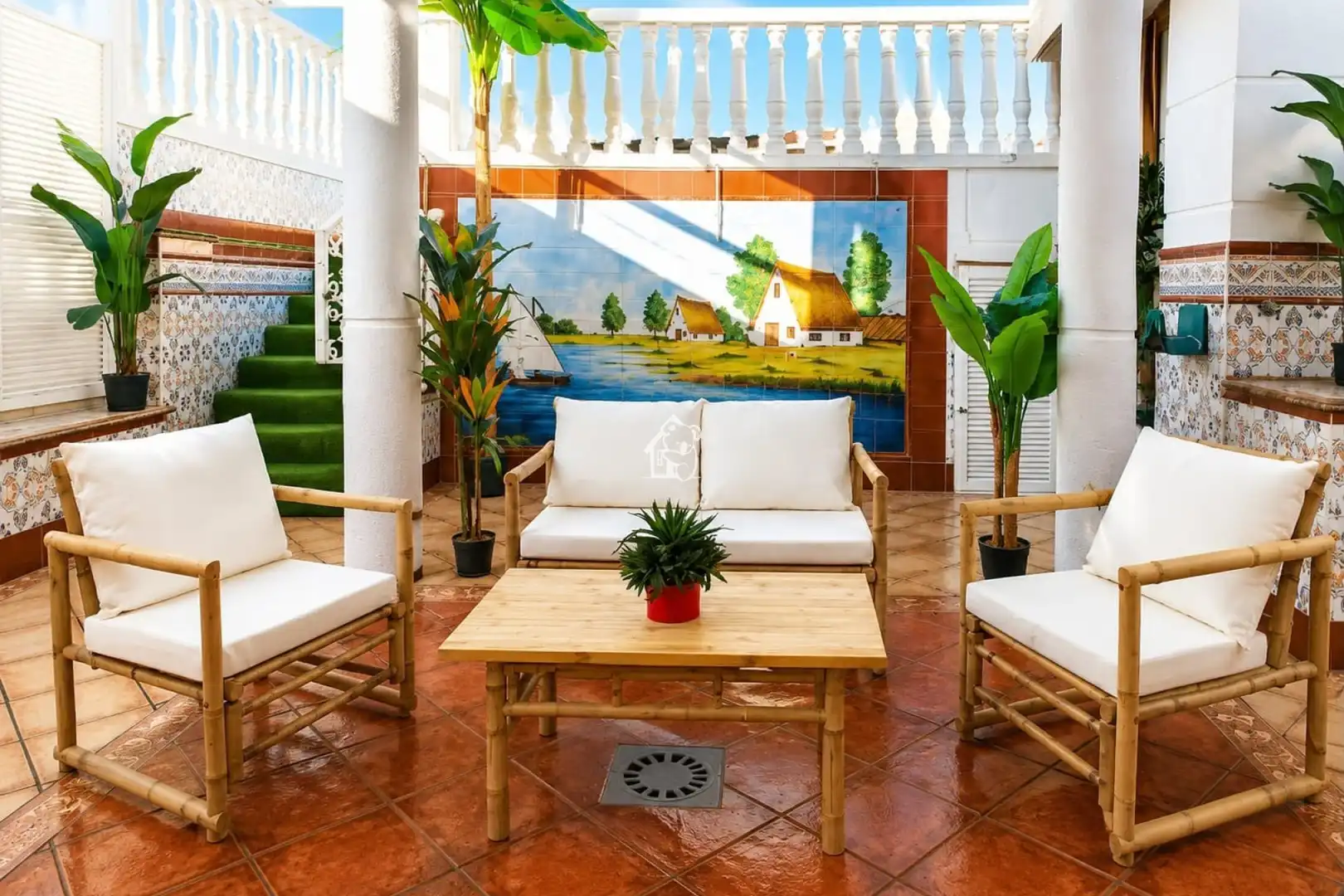 Terrasse von Dachboden zur Miete in Torrevieja mit Klimaanlage, Privatgarten und Terrasse
