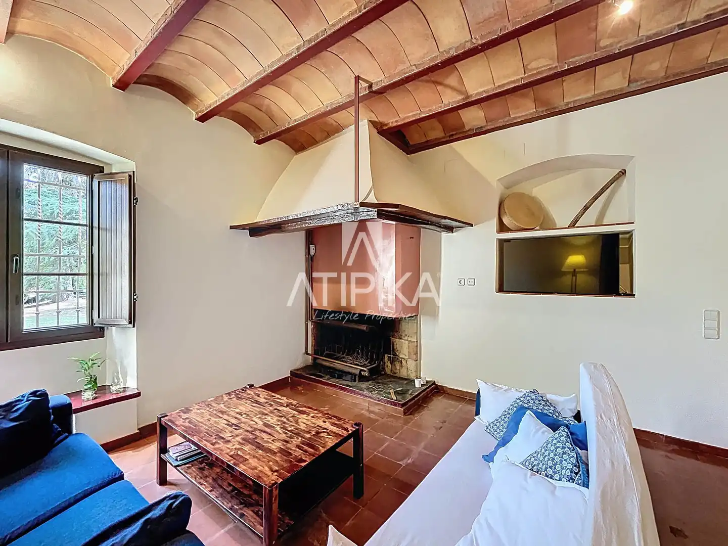 Sala de estar de Finca rústica en venta en Vallgorguina con Calefacción, Parquet y Trastero