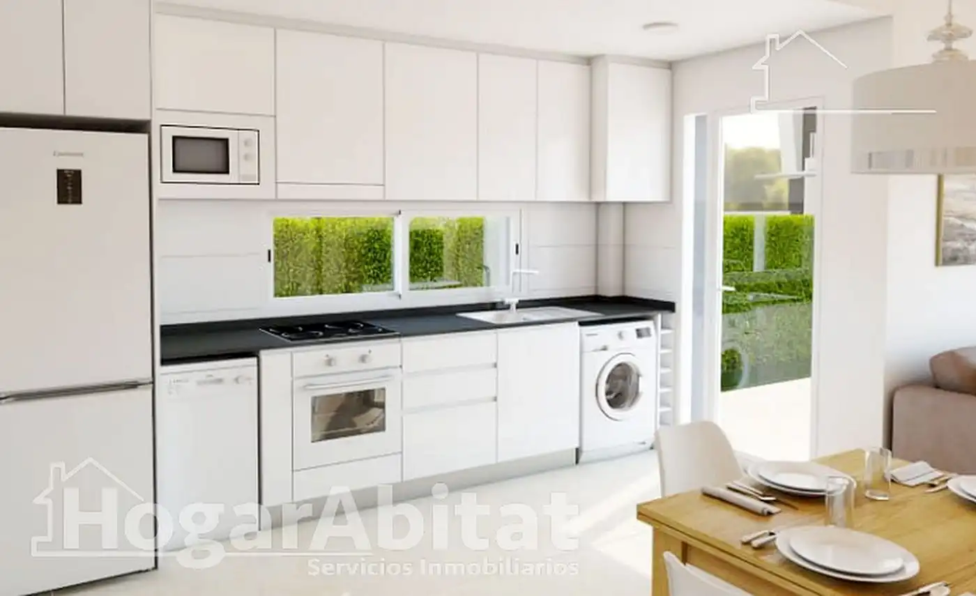 Cocina de Casa adosada en venta en Oropesa del Mar / Orpesa con Aire acondicionado, Jardín privado y Terraza