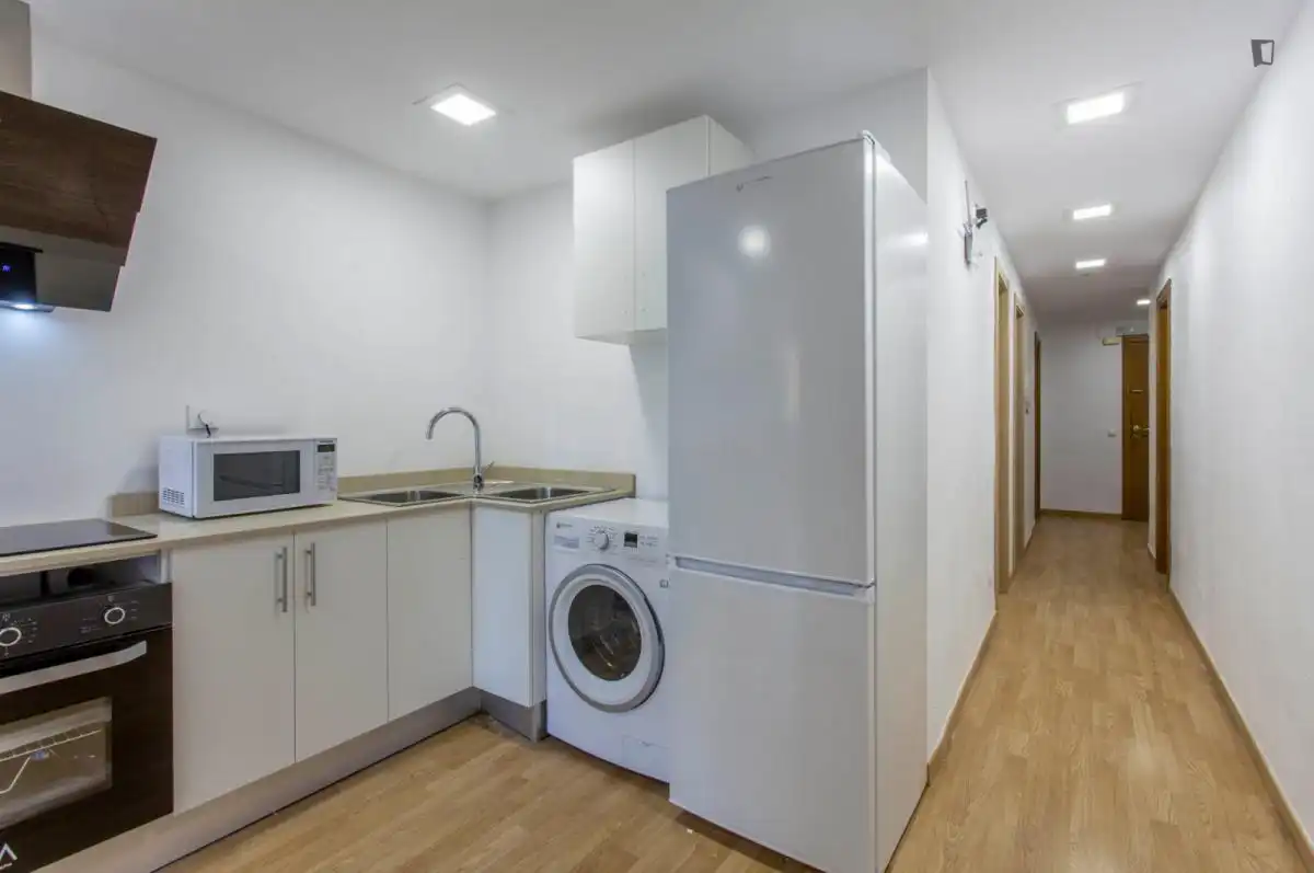 Cocina de Apartamento para compartir en Valencia con Aire acondicionado, Amueblado y Horno