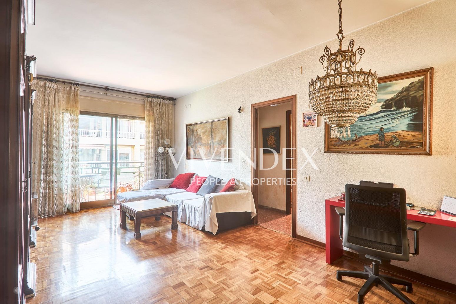 Sala d'estar de Pis en venda en  Barcelona Capital amb Jardí privat, Terrassa i Balcó