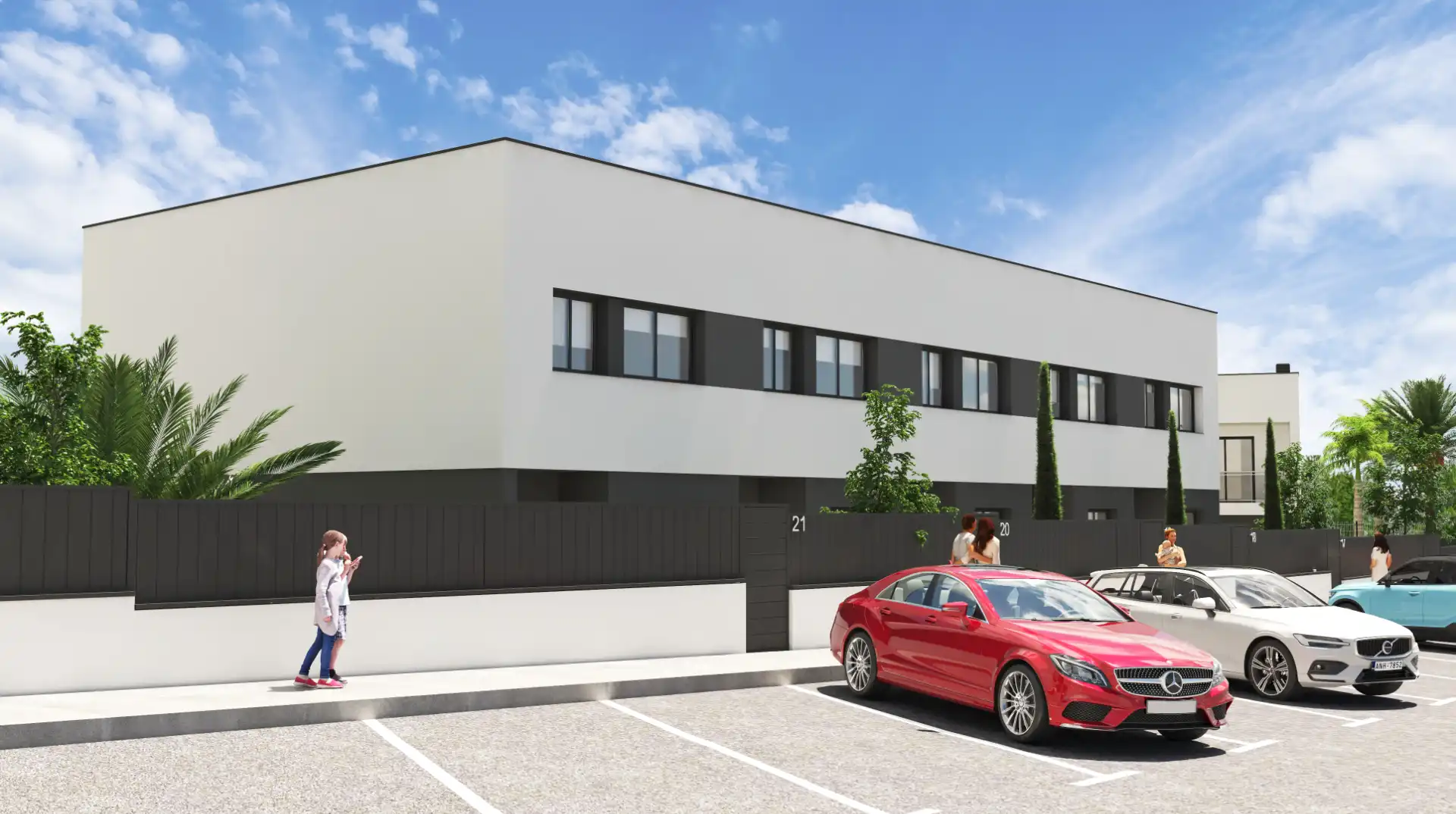 Außenansicht von Einfamilien-Reihenhaus zum Verkauf in El Vendrell mit Klimaanlage, Heizung und Privatgarten