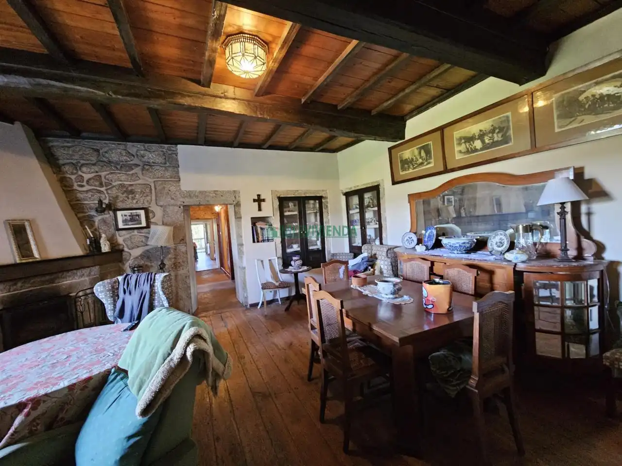 Comedor de Finca rústica en venta en A Cañiza   con Calefacción, Jardín privado y Terraza