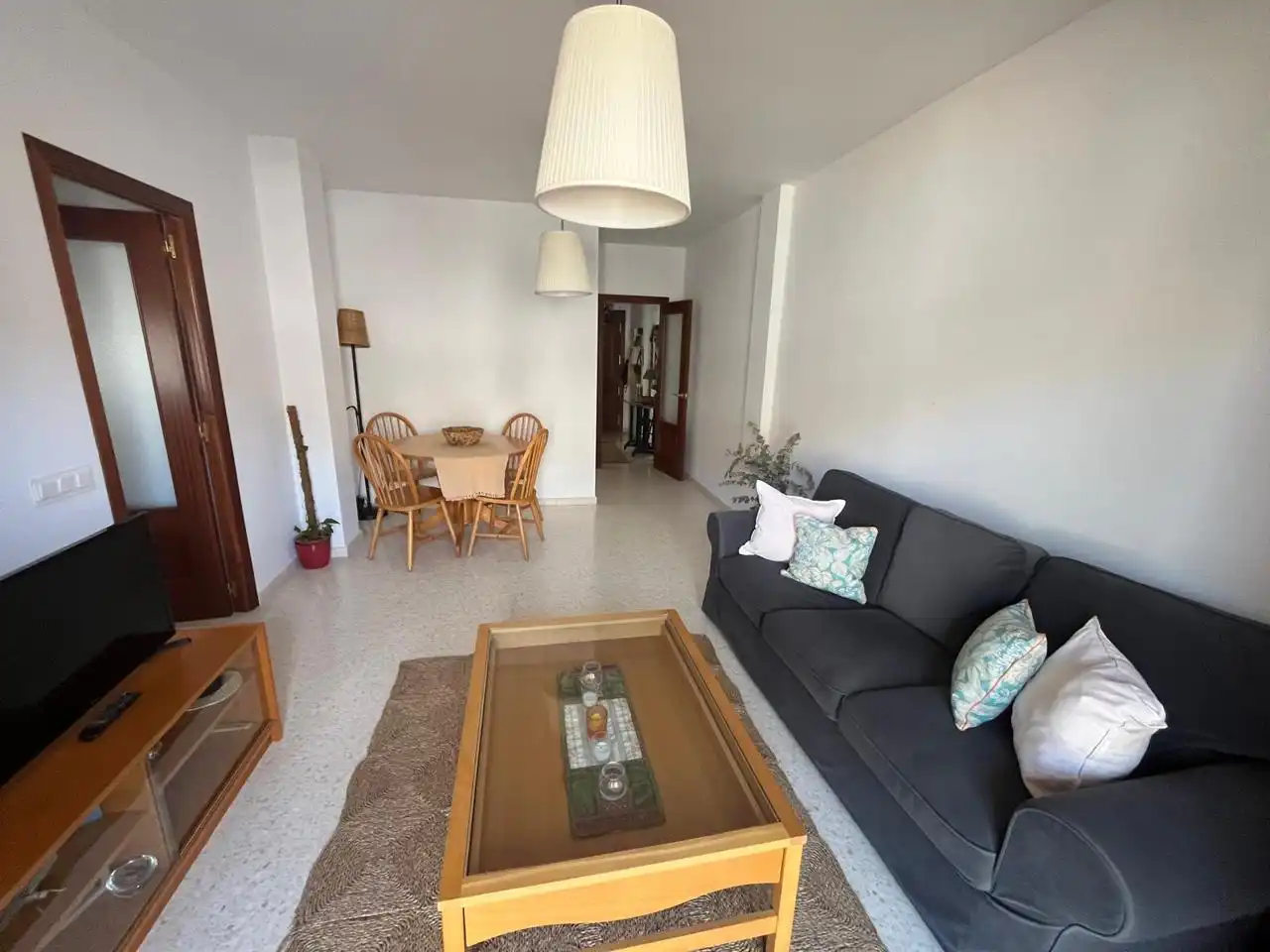 Sala d'estar de Pis de lloguer en Sanlúcar de Barrameda amb Terrassa i Moblat