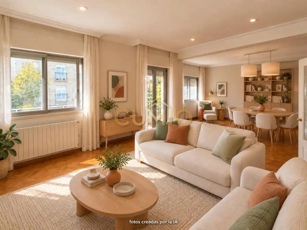 Sala de estar de Piso en venta en Vigo  con Calefacción, Parquet y Terraza